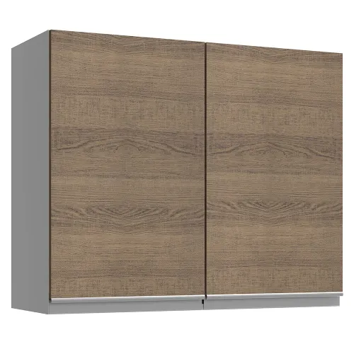 Armário Aéreo Madesa Glamy 80 cm 2 Portas Branco/Rustic