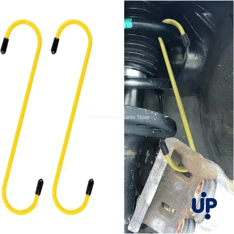 Ganchos de Suspensão em Formato S para Pinças de Freio com Pontas de Borracha - Ferramenta Automotiva Universal para Substituição e Manutenção de Pastilhas de Freio