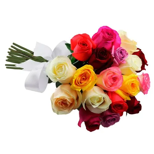 Buquê de 18 Rosas Coloridas