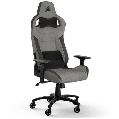 Cadeira Gamer Corsair T3 Rush, Até 120Kg, Com Almofadas, Reclinável, Apoio de Braços 4D, Cinza e Preto - CF-9010056-WW