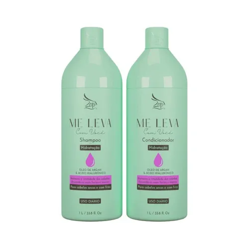 Kit Shampoo Condicionador Zap Me Leva com Você Óleo de Argan 1L