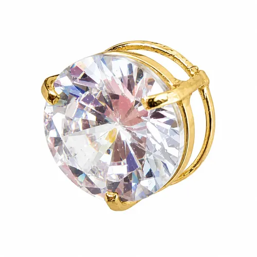 Pingente Ponto de Luz Redondo com Zircônia 6 mm em Ouro 18K