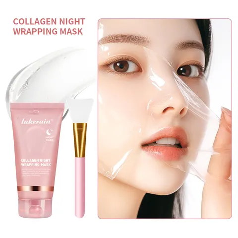 Máscara facial de colágeno e conjunto de escova rejuvenesced hidrata ilumina a pele para elasticidade brilhante tratamento de cuidados faciais coreano