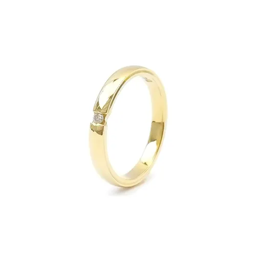 Aliança Serenidade em Ouro 18k com Diamante