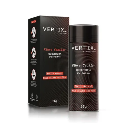 Fibra Capilar Vertix para Cabelos Pretos 25g