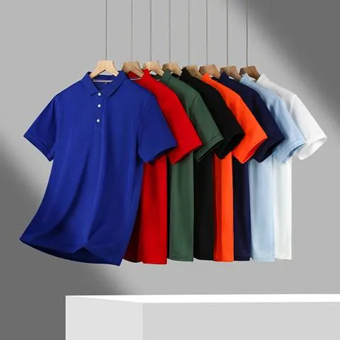 Nova camiseta masculina clássico de manga curta camisa polo verão topo casual camiseta botão lapela super grande S-3XL camisa polo casual