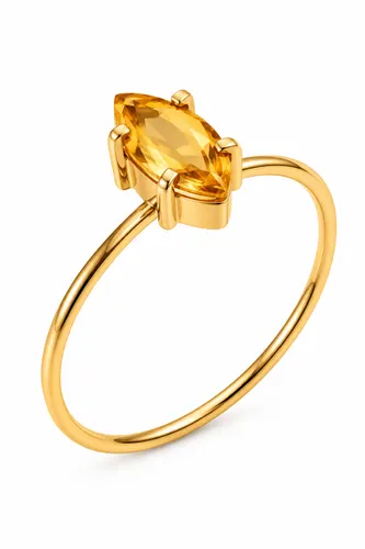 Anel Citrino Navete em Ouro 18K