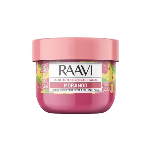 Esfoliante Raavi Creme Corporal e Facial Morango 200 g