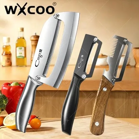 Faca Descascadora de Cozinha para Frutas e Vegetais, Faca de Corte em Aço Inoxidável para Descascar, Abridor de Garrafas, Ferramenta Específica para Cozinha