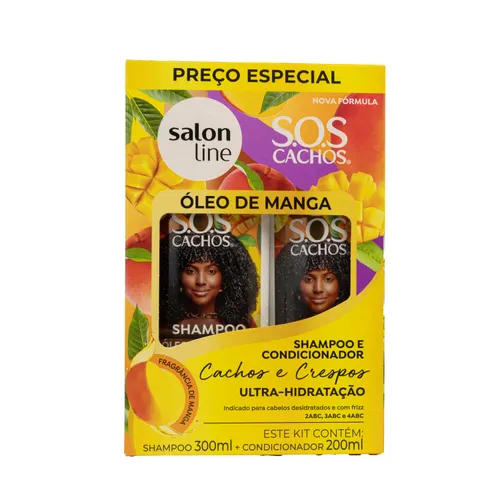 Kit Salon Line S.O.S Cachos Manga Shampoo e Condicionador para Cabelo Cacheado