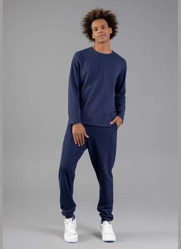 Camiseta Básica de Mangas Longas Masculino Adulto (Azul) Just Basic