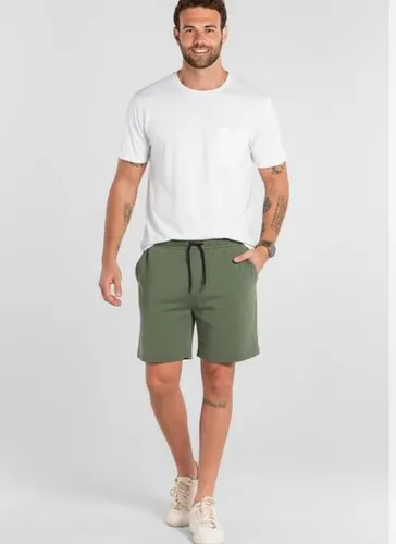 Bermuda Masculina em Moletom Gorgurão (Verde) Just Basic