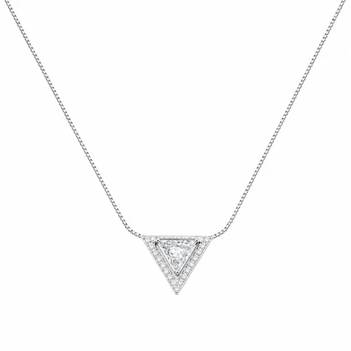Colar Veneziana Triângulo com Zircônia 40 cm em Prata 925