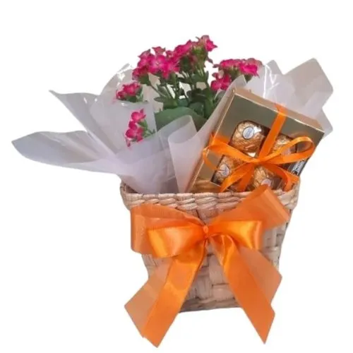 Cesta Flores e Bombons Justine