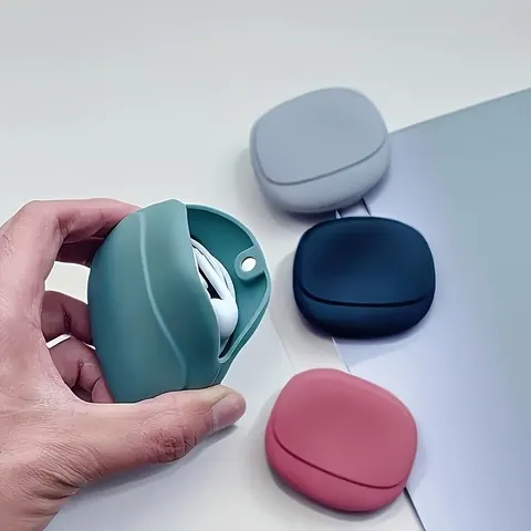 Estojo portátil de silicone para fones de ouvido, caixa de armazenamento para cabos de dados - adequado para uso doméstico e em viagens.