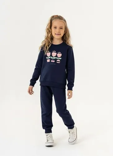 Conjunto Blusão e Calça Infantil Feminino (Azul Marinho) Guloseima
