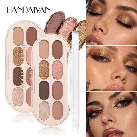 Handaiyan Paleta de sombras de 8 cores Textura de batata picada fosca fina Flash estilo Punk sombra