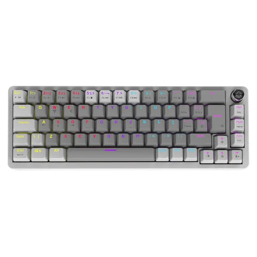 Teclado Mecânico PCYES Mecka White Ghost 65% ABNT2 Outemu Red RGB Rainbow TPMKWGRD