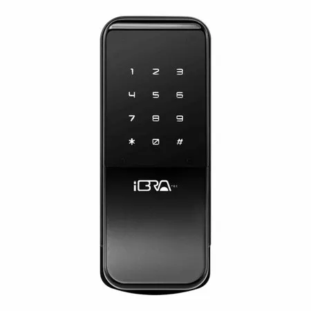 Fechadura Digital Sobrepor Ibratec Wave Senha Teclado Touch e Chave Porta Madeira Metal Escritório