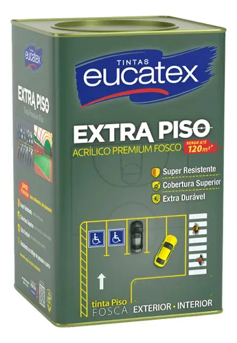 Tinta Eucatex Extra Piso Premium 18 Acabamento Fosco Cor Cinza | Lata 18 Litros