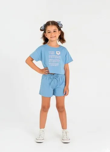 Conjunto Infantil para Menina em Molecotton (Azul) Guloseima