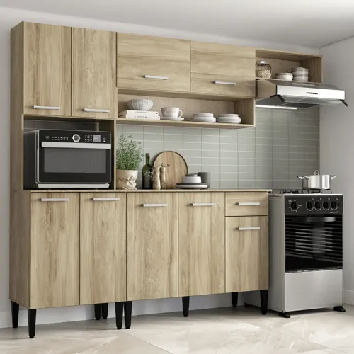 Armário Cozinha Compacta Arizona Smart Carvalho Carraro