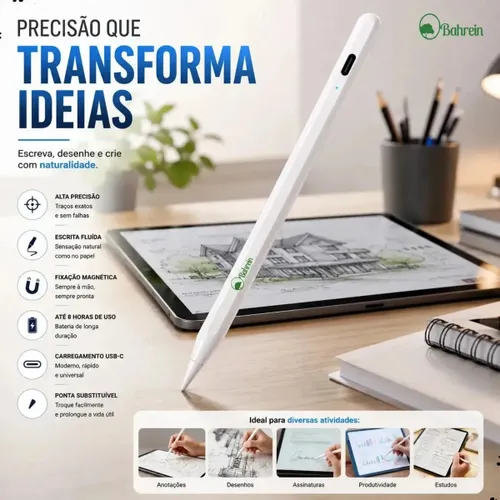 Caneta Stylus Universal Alta Precisão para Tablet Positivo Android Ios Caneta Touch Ponta Fina Universal Celular, Tablet, Notebook, Ipads e Iphones, Proporcionando Uma Precisão Bahrein