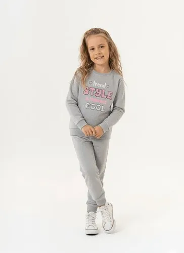 Conjunto Infantil Feminino com Blusão e Calça (Cinza) Guloseima