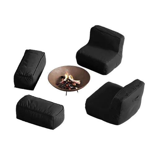 Kit 2 Puffs com Apoios + Lareira Externa 60cm