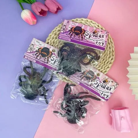 Brinquedo Criativo e Engraçado de Aranha para Apertar, Brinquedo de Descompressão com Retorno Lento, Reduz o Estresse, Brinquedo de Pegadinha, Modelo de Aranha Macia para Crianças