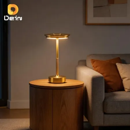 Luminária LED sem Fio Touch Recarregável 3 Cores de Luz Moderna Minimalista Mesa