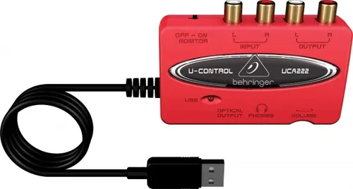 Interface de Áudio Usb Uca222 - Behringer + + Vermelho
