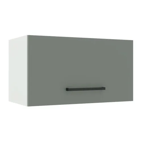 Armário Aéreo Madesa Agata 60 cm 1 Porta Basculante Branco/Cinza