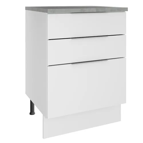 Balcão Madesa Stella 60 cm 3 Gavetas Branco