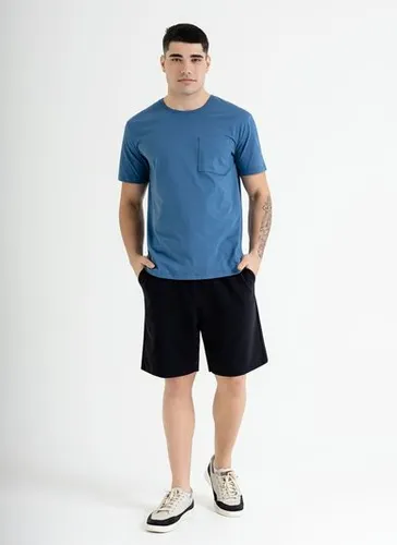 Camiseta Masculina em Meia Malha (Azul) Just Basic
