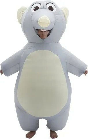 Fantasia de Rato Inflável para Adultos, Fantasia de Rato Engraçada para Festa de Halloween, Fantasia de Cosplay