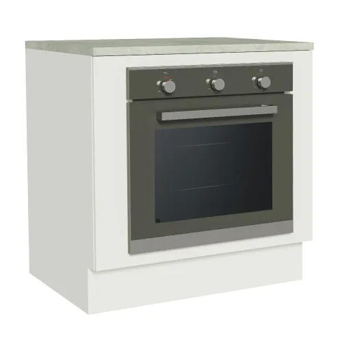 Balcão para Forno de Embutir 80 x 60 cm com Tampo Branco Agata, Glamy, Lux, Stella e Vik Madesa