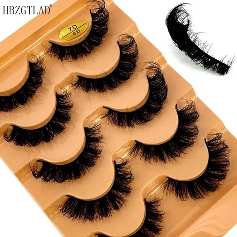 Cílios Postiços Naturais 3D, Extensão de Cílios, Cílios Manga, Maquiagem Wispy, Fofo, Curl D, Cruz Suave, 5 Pares