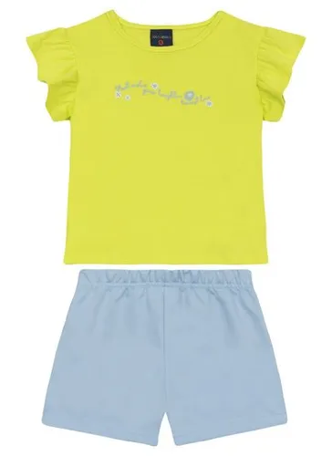 Conjunto para Menina Blusa com Babados e Short (Verde Claro) Guloseima
