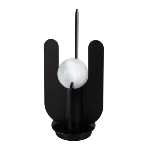 Luminária de Mesa Selenita e Metal Equilíbrio - PRETO
