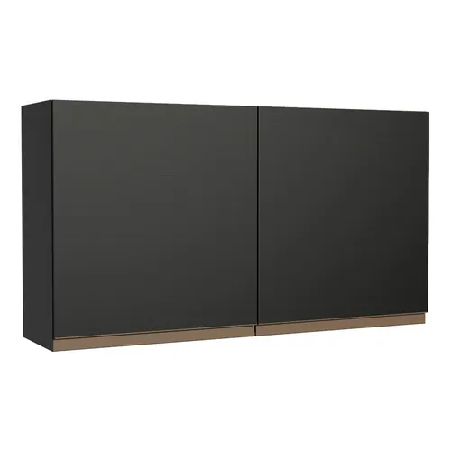 Armário Aéreo Madesa Reims 120 cm 2 Portas Preto