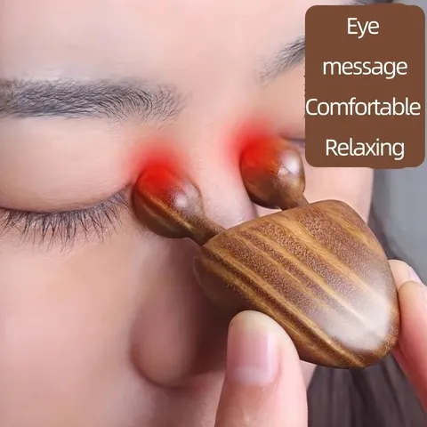 1pc massageador facial de sândalo nariz & rosto massageador-ferramenta de alívio de olhos caracol massagem meridiana facial