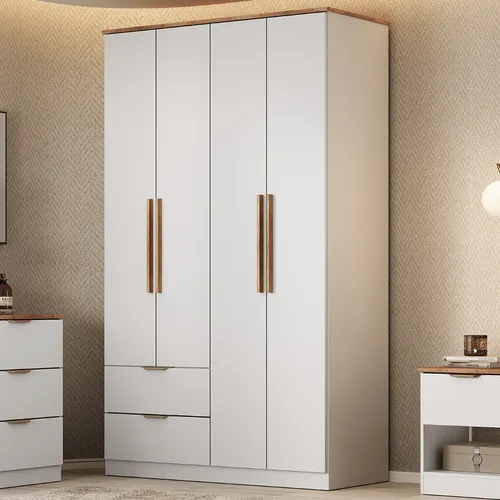 Guarda Roupa Solteiro 4 Portas Milan Carraro Branco