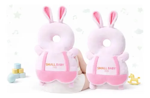Mochila Protetor Cabeça Bebe Almofada Anti-queda Cor COELHO ROSA