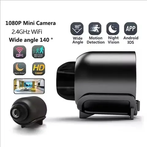 Câmera Mini HD 1080P sem Fio WiFi, Monitor de Bebê, Câmera de Segurança Interna com Visão Noturna, Gravador de Câmera IP