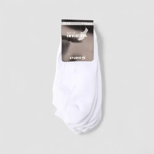 Kit Meia Invisível STZ 3 Pares 39-44 Branca