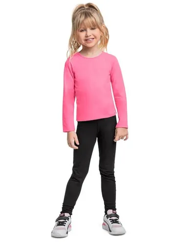 Blusa Manga Longa Básica para Menina Rosa Pink