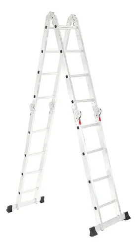 Escada Articulada 16 Degraus 4x4 Garden Life Aluminum Cor Cinza