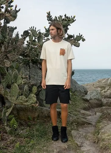 Camiseta Manga Curta com Estampa Masculina (Bege) The Philippines
