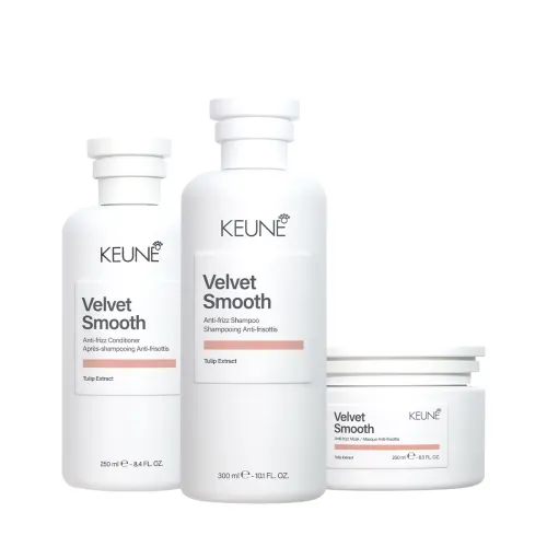 Kit Shampoo Condicionador Máscara Keune Velvet Smooth Controle e Nutrição 3 Produtos